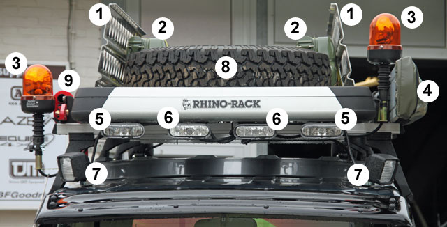 Roof rack met accessoires